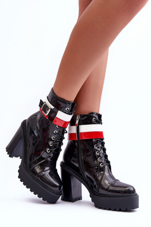 Leather Heeled Boots Black Adrijana Leather Heeled Boots Black Adrijana