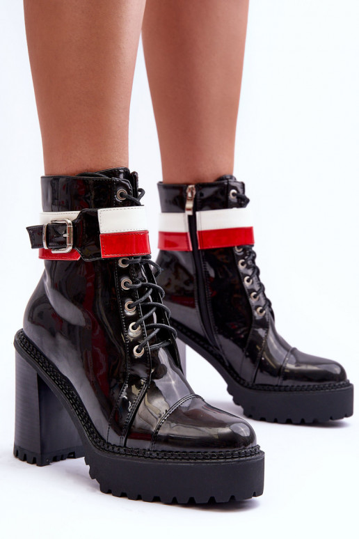 Leather Heeled Boots Black Adrijana Leather Heeled Boots Black Adrijana