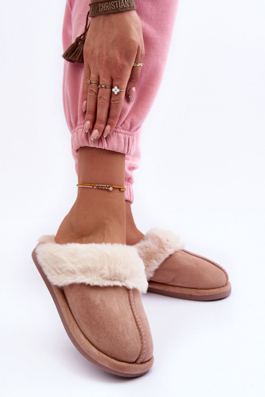 Women's Slippers with Fur Beige Pinky Women's Slippers with Fur Beige Pinky
