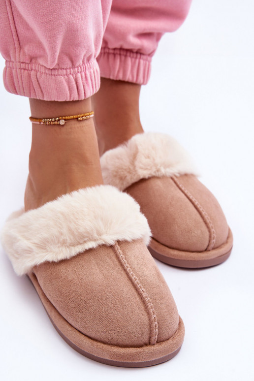 Women's Slippers with Fur Beige Pinky Women's Slippers with Fur Beige Pinky