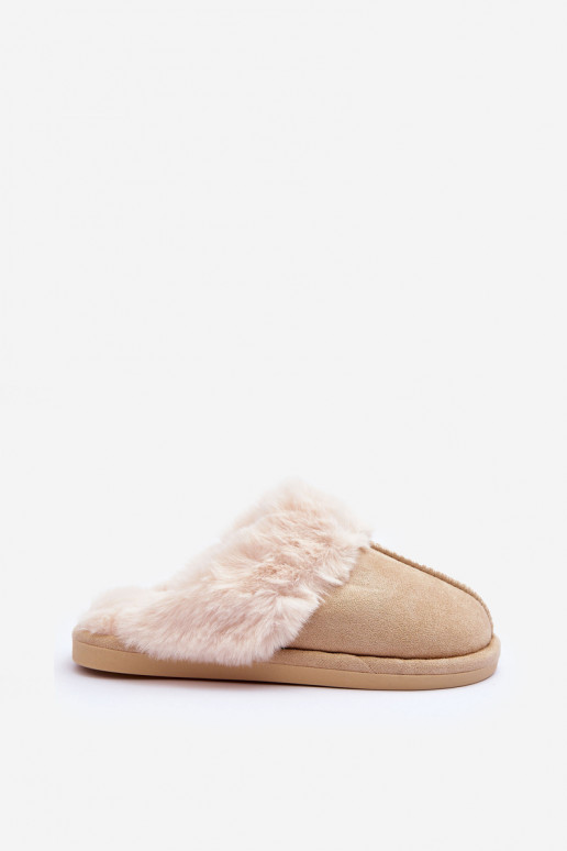 Women's Slippers with Faux Fur Light Beige Pinky Women's Slippers with Faux Fur Light Beige Pinky