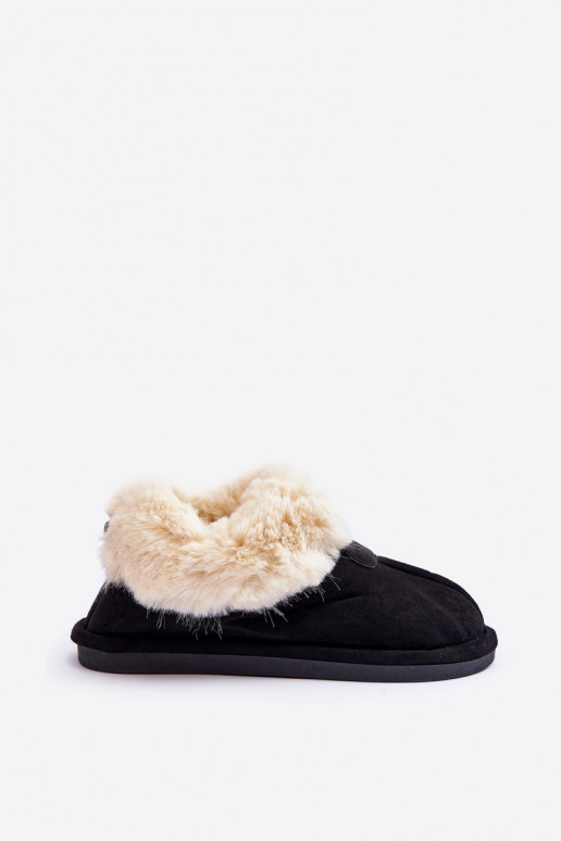 Women's Slippers With Fur Black Lanoze Women's Slippers With Fur Black Lanoze