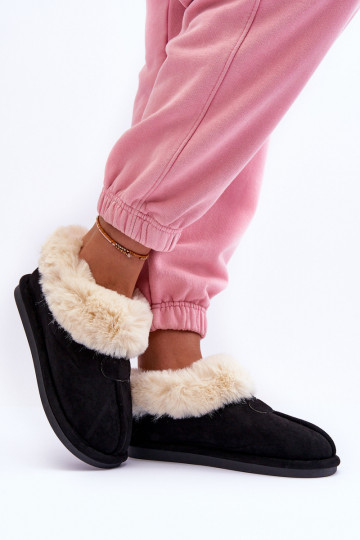 Women's Slippers With Fur Black Lanoze 2