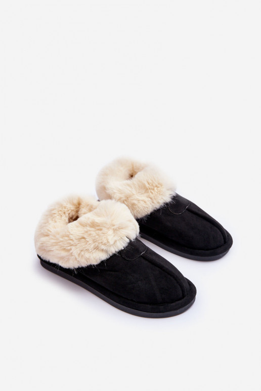 Women's Slippers With Fur Black Lanoze Women's Slippers With Fur Black Lanoze