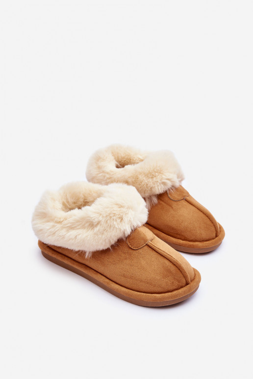 Women's Slippers With Faux Fur Brown Lanoze Women's Slippers With Faux Fur Brown Lanoze