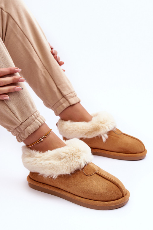 Women's Slippers With Faux Fur Brown Lanoze Women's Slippers With Faux Fur Brown Lanoze