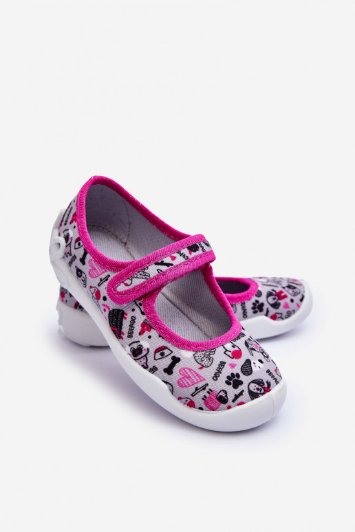 Child's Balerina Slippers Befado 114X521 Grey-Pink