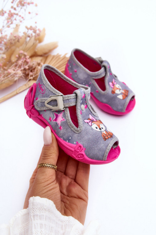 Mice Slippers Befado 213P137 Grey-Pink Mice Slippers Befado 213P137 Grey-Pink