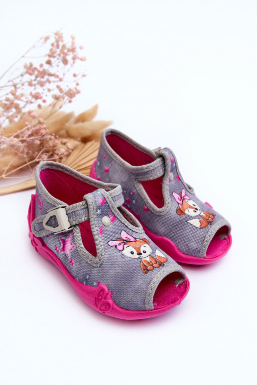 Mice Slippers Befado 213P137 Grey-Pink Mice Slippers Befado 213P137 Grey-Pink