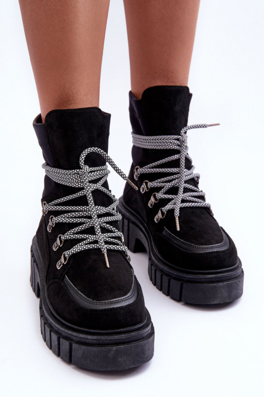 Women's Suede Lace-Up Boots Black Acorn Women's Suede Lace-Up Boots Black Acorn