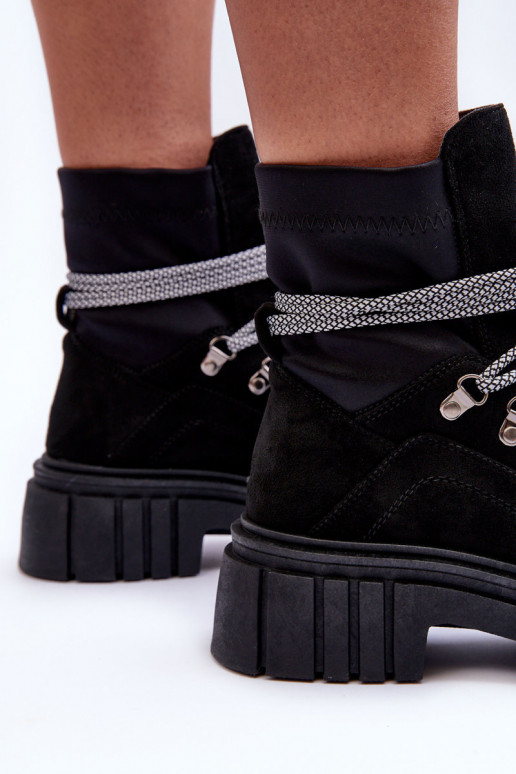 Women's Suede Lace-Up Boots Black Acorn Women's Suede Lace-Up Boots Black Acorn