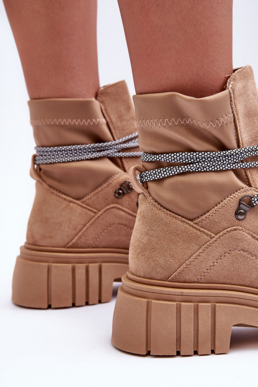 Women's Boots Suede Lace-Up Dark Beige Acorn