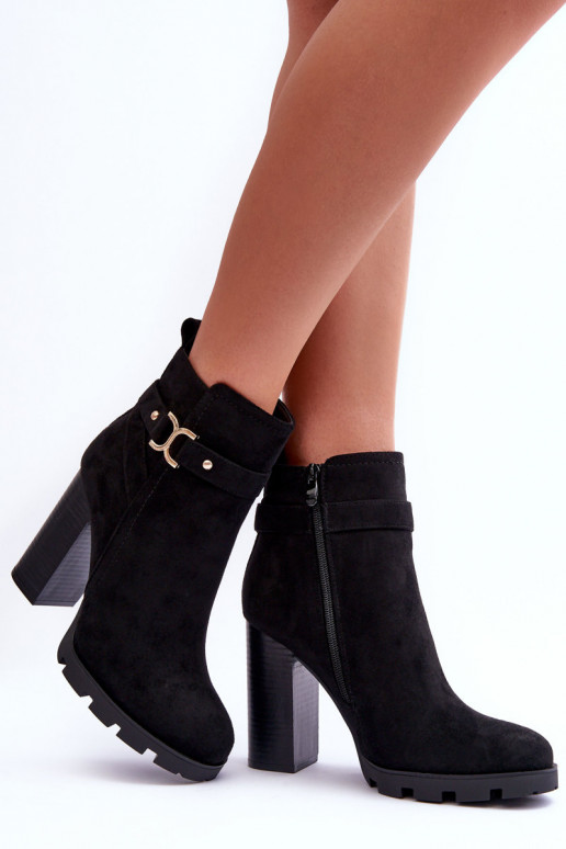 Leather High Heel Boots Black Liani Leather High Heel Boots Black Liani