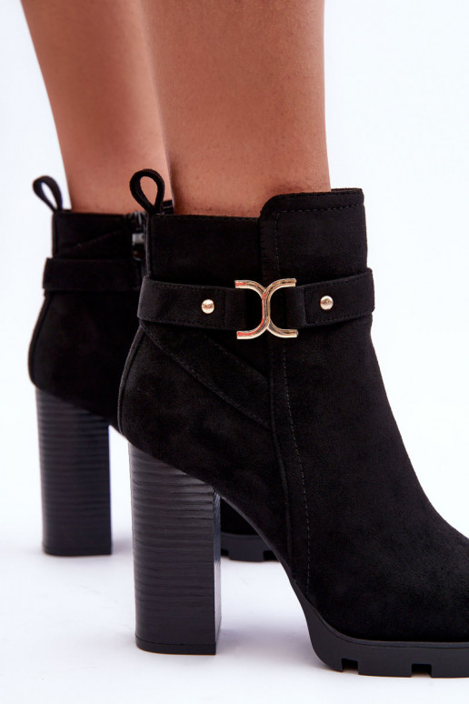 Leather High Heel Boots Black Liani Leather High Heel Boots Black Liani