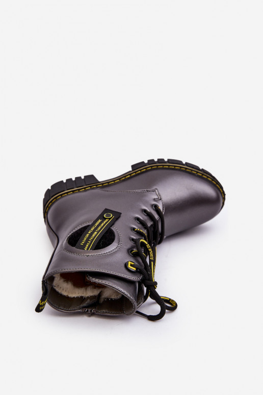 Children's Padded Trapper Boots Gray Iomare