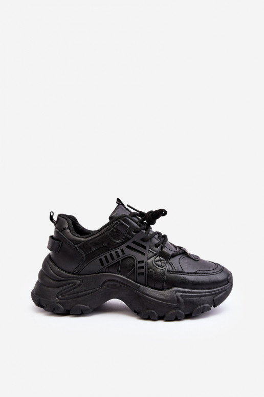 Masywne Damskie Buty Sportowe Sneakersy Czarne Toderus