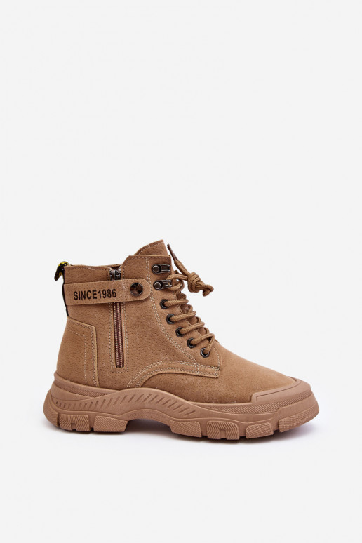Women's Fleece-Lined Suede Trapper Boots Beige Jailina Women's Fleece-Lined Suede Trapper Boots Beige Jailina