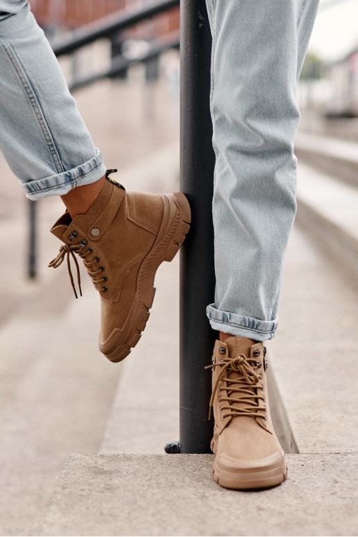 Women's Fleece-Lined Suede Trapper Boots Beige Jailina Women's Fleece-Lined Suede Trapper Boots Beige Jailina