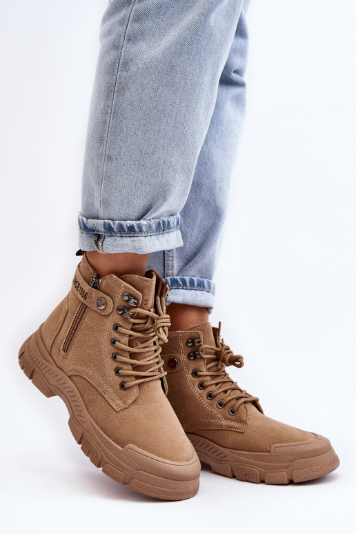 Women's Fleece-Lined Suede Trapper Boots Beige Jailina Women's Fleece-Lined Suede Trapper Boots Beige Jailina