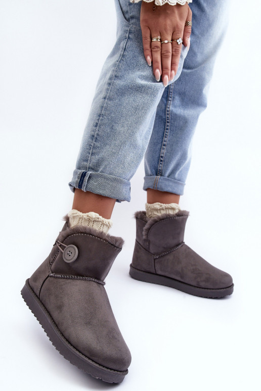 Women's Padded Snow Boots With Decoration Grey Siriol Women's Padded Snow Boots With Decoration Grey Siriol