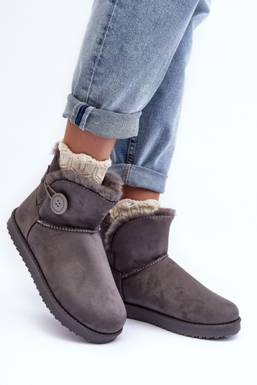 Women's Padded Snow Boots With Decoration Grey Siriol Women's Padded Snow Boots With Decoration Grey Siriol