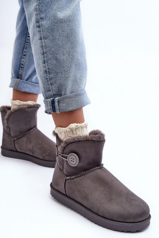 Women's Padded Snow Boots With Decoration Grey Siriol Women's Padded Snow Boots With Decoration Grey Siriol