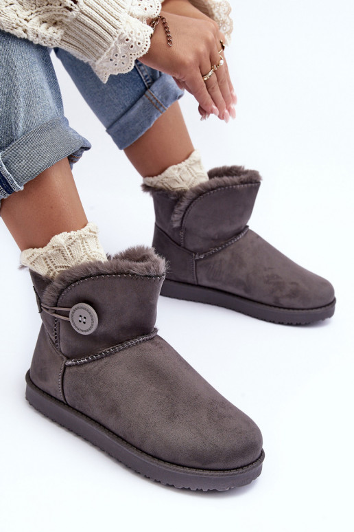 Women's Padded Snow Boots With Decoration Grey Siriol Women's Padded Snow Boots With Decoration Grey Siriol