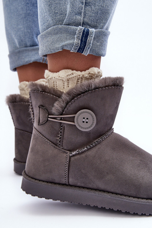 Women's Padded Snow Boots With Decoration Grey Siriol Women's Padded Snow Boots With Decoration Grey Siriol