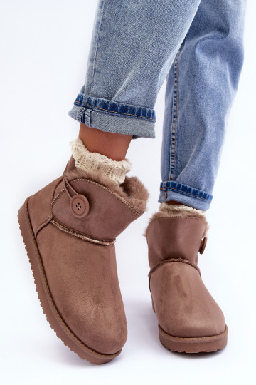 Women's Padded Snow Boots With Embellishment Dark Beige Siriol 2