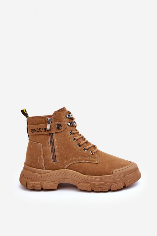 Women's Suede Lined Fur-Lined Boots Trapper Camel Jailina Women's Suede Lined Fur-Lined Boots Trapper Camel Jailina