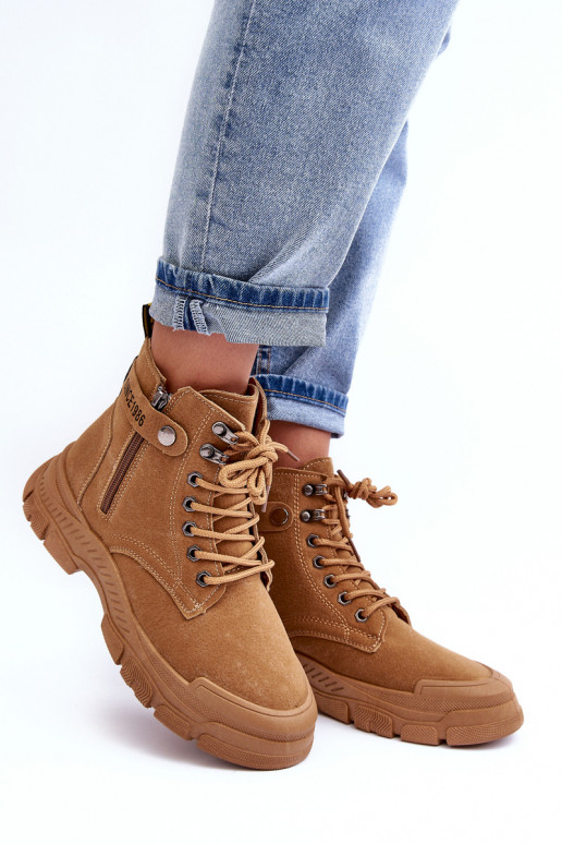 Women's Suede Lined Fur-Lined Boots Trapper Camel Jailina Women's Suede Lined Fur-Lined Boots Trapper Camel Jailina