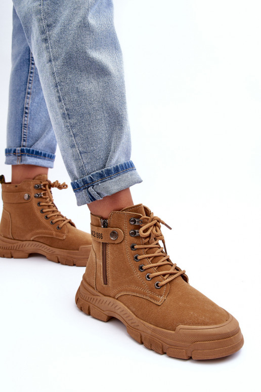 Women's Suede Lined Fur-Lined Boots Trapper Camel Jailina Women's Suede Lined Fur-Lined Boots Trapper Camel Jailina