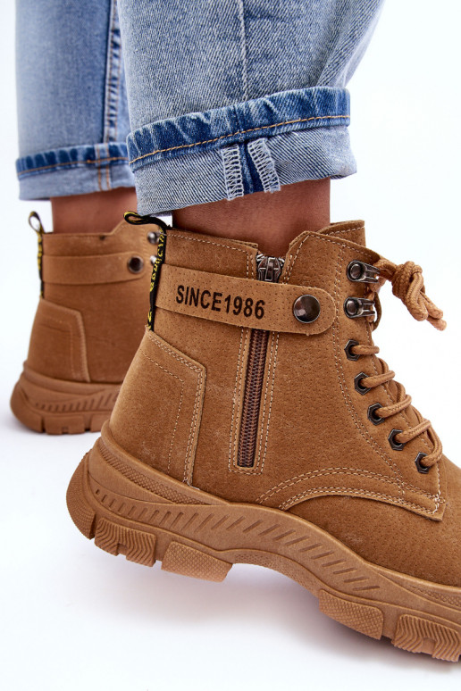 Women's Suede Lined Fur-Lined Boots Trapper Camel Jailina Women's Suede Lined Fur-Lined Boots Trapper Camel Jailina