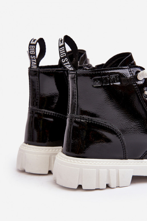 Kids' Shiny Quilted Boots Big Star MM374147 Black