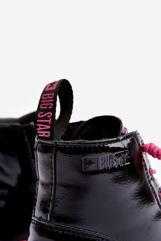 Kids' Lacquered Insulated Boots Big Star MM374148 Black-Pink