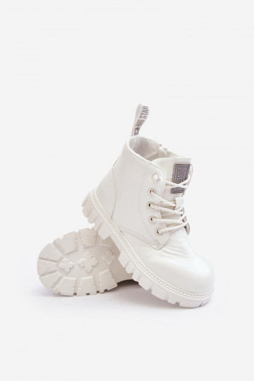 Lacquered Padded Boots Kids' Big Star MM374142 White 2
