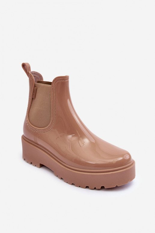 Women's Lacquered Platform Boots Big Star MM274396 Beige Women's Lacquered Platform Boots Big Star MM274396 Beige