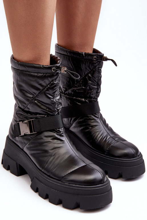 Women's Boots With Massive Sole And Flat Heel Black Werikse Women's Boots With Massive Sole And Flat Heel Black Werikse