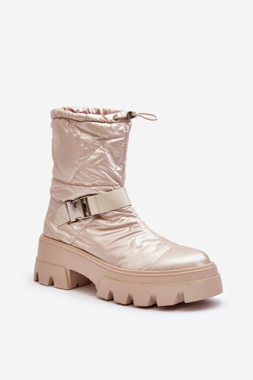 Women's Boots On Massive Sole And Flat Heel Beige Werikse Women's Boots On Massive Sole And Flat Heel Beige Werikse