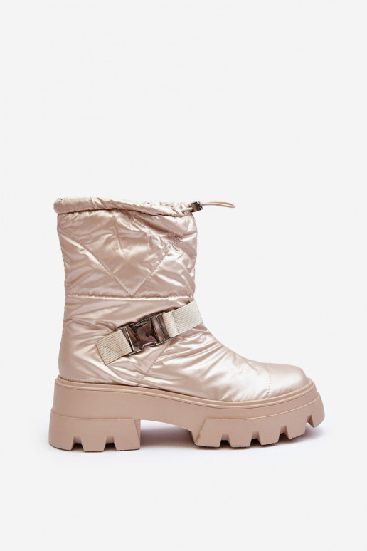 Women's Boots On Massive Sole And Flat Heel Beige Werikse Women's Boots On Massive Sole And Flat Heel Beige Werikse