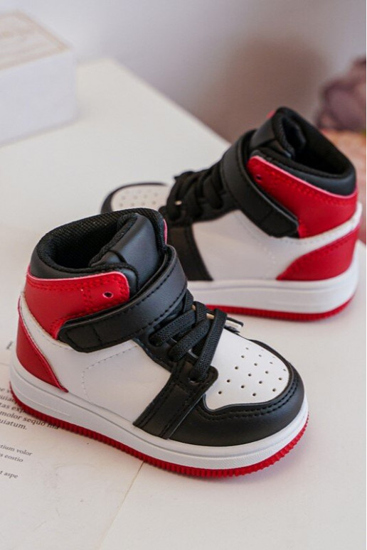 High Children's Sports Shoes White and Red Teredite