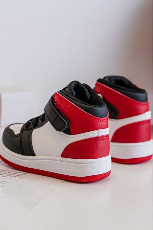High Children's Sports Shoes White and Red Teredite