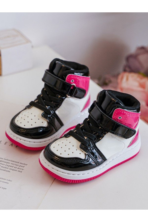 Children's Shiny Sports Shoes Pink and White Milara Children's Shiny Sports Shoes Pink and White Milara