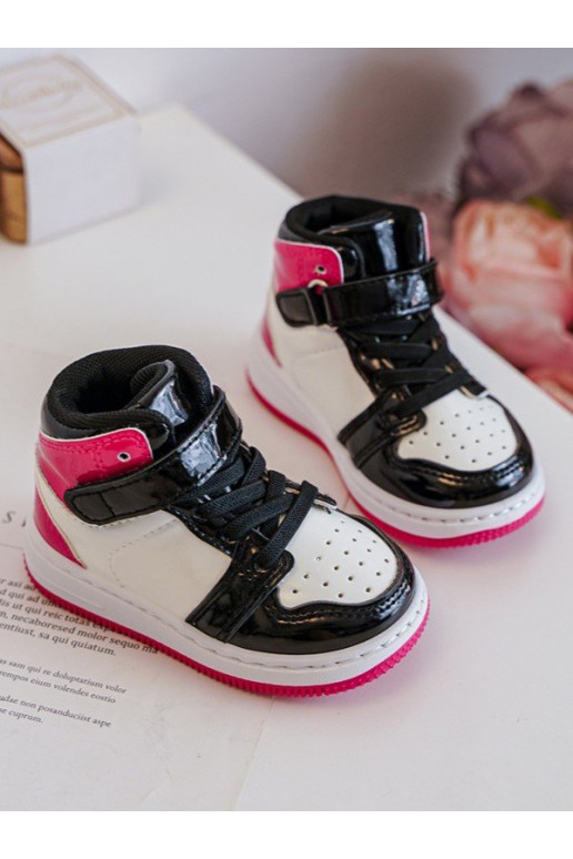 Children's Shiny Sports Shoes Pink and White Milara Children's Shiny Sports Shoes Pink and White Milara