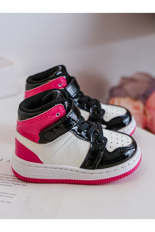 Children's Shiny Sports Shoes Pink and White Milara Children's Shiny Sports Shoes Pink and White Milara