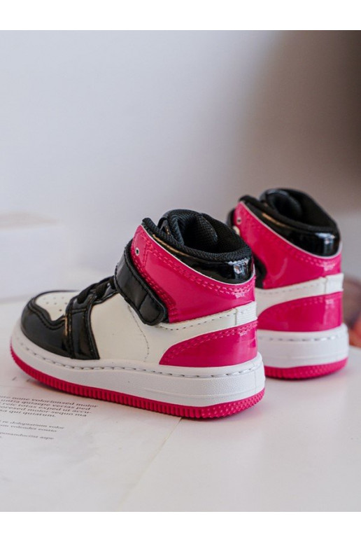 Children's Shiny Sports Shoes Pink and White Milara Children's Shiny Sports Shoes Pink and White Milara