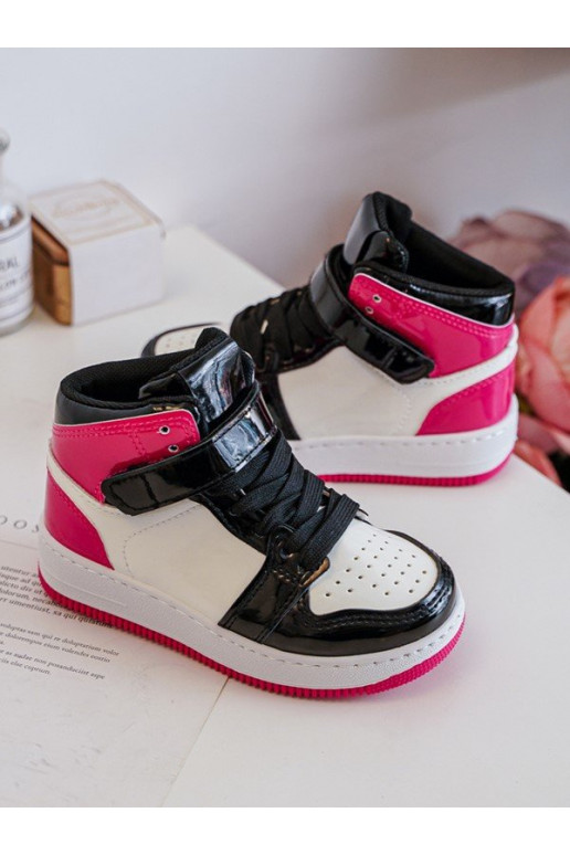 Children's Shiny Sports Shoes Pink and White Milara Children's Shiny Sports Shoes Pink and White Milara