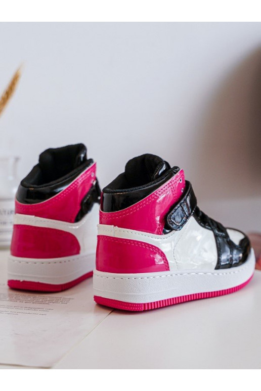 Children's Shiny Sports Shoes Pink and White Milara Children's Shiny Sports Shoes Pink and White Milara