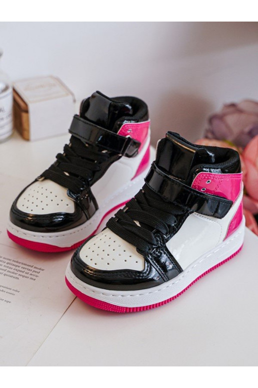 Children's Shiny Sports Shoes Pink and White Milara Children's Shiny Sports Shoes Pink and White Milara