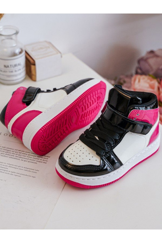 Children's Shiny Sports Shoes Pink and White Milara Children's Shiny Sports Shoes Pink and White Milara